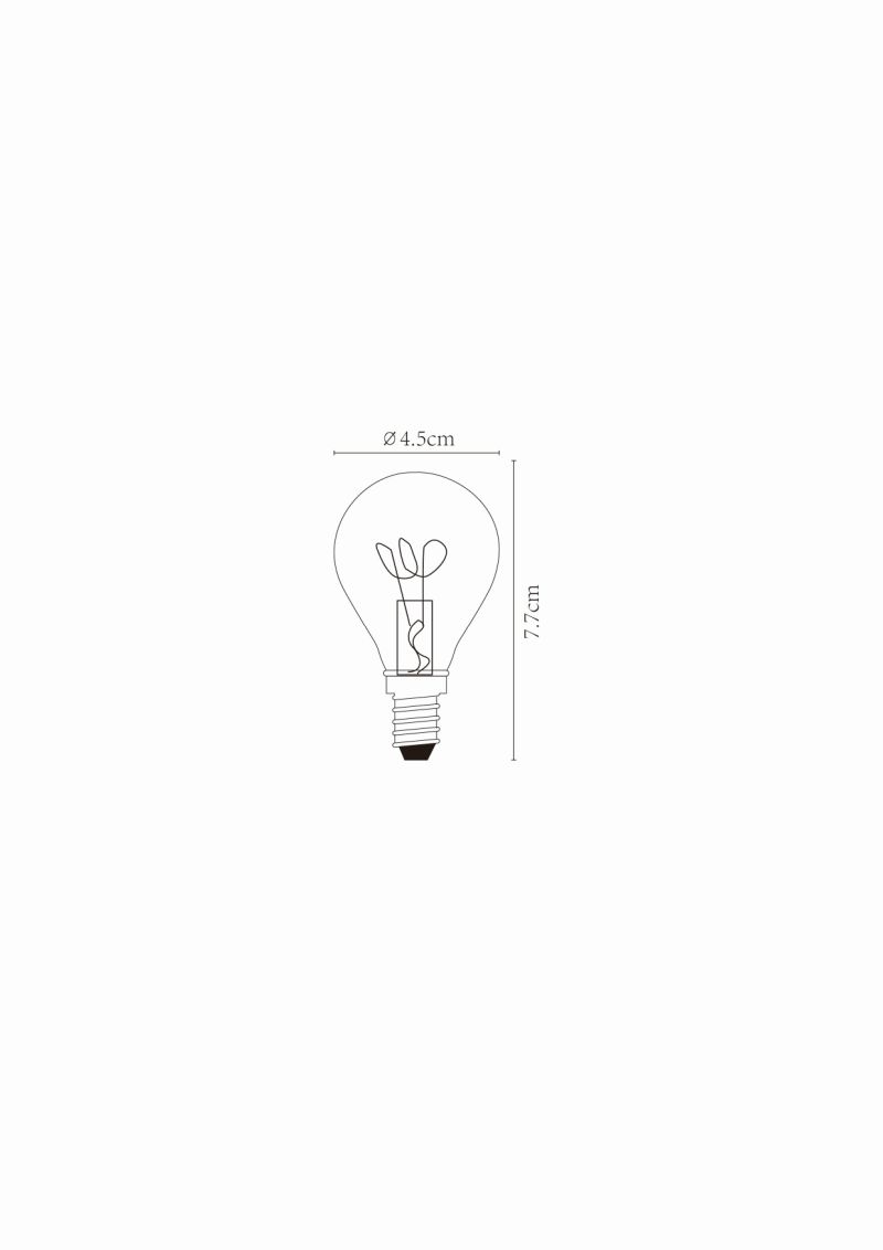 Lucide P45 - Žiarovka - Ø 4,5 cm - LED Rozm. - E14 - 1x3W 2200K - Jantárová